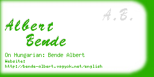 albert bende business card